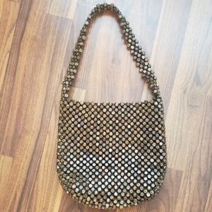 Vintage Elliott Lucca The Sak wooden beaded bag